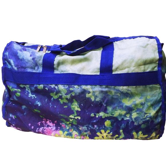 Vintage Y2K Disney Lilo& Stitch Tiki Terror Duffle Bag Utility Tote Aqua Graphic - Picture 3 of 12